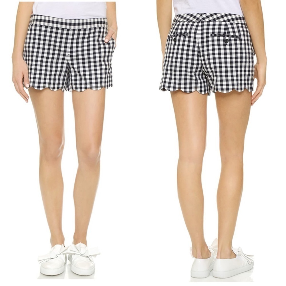 Club Monaco Amber Gingham Scalloped Hem Shorts